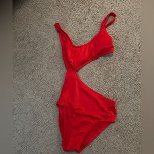 bathing suit, one piece, medium, red